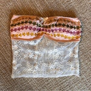 Patchwork Lace Floral Bandeau Top